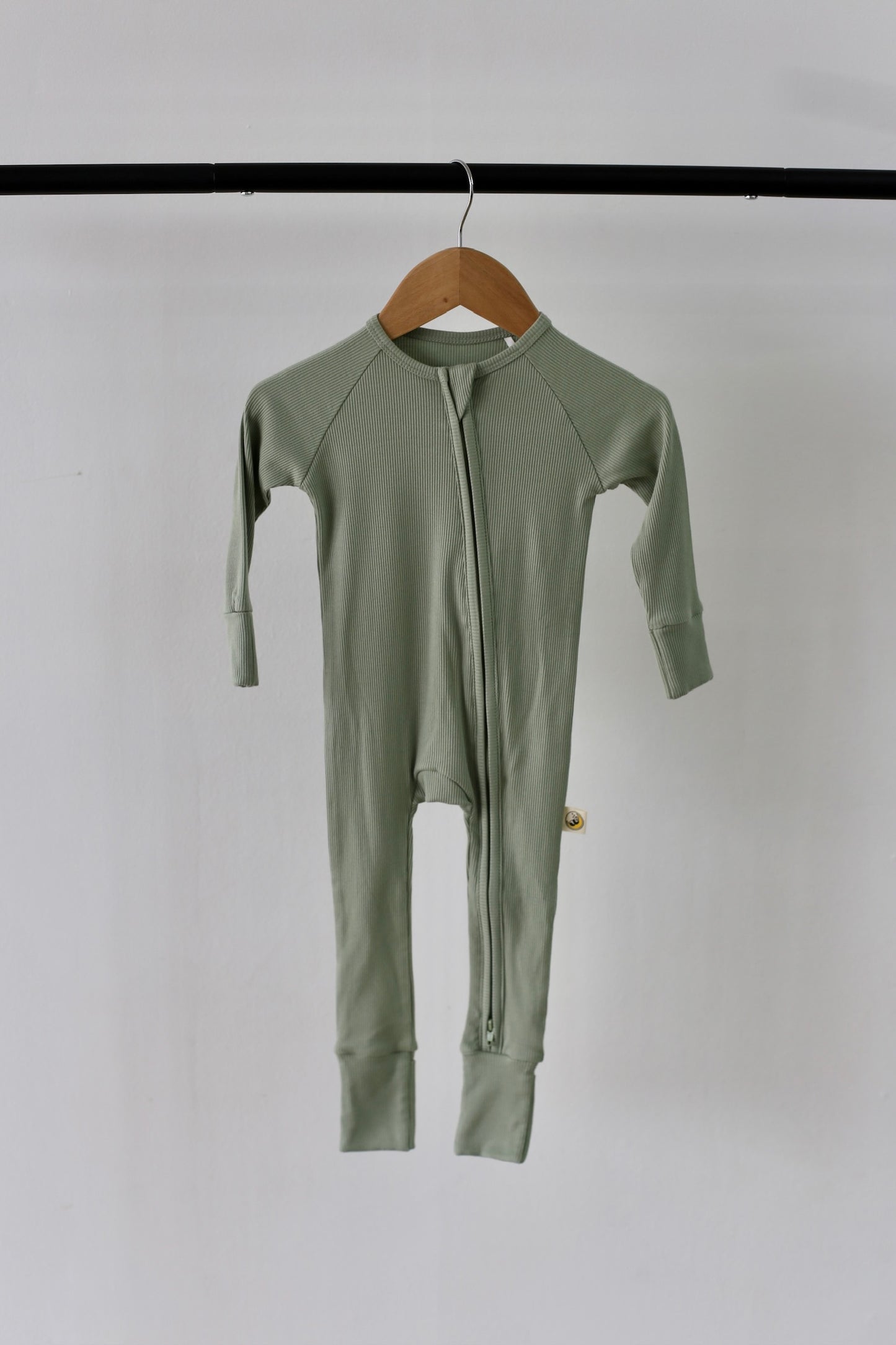 Ribbed Sage Romper