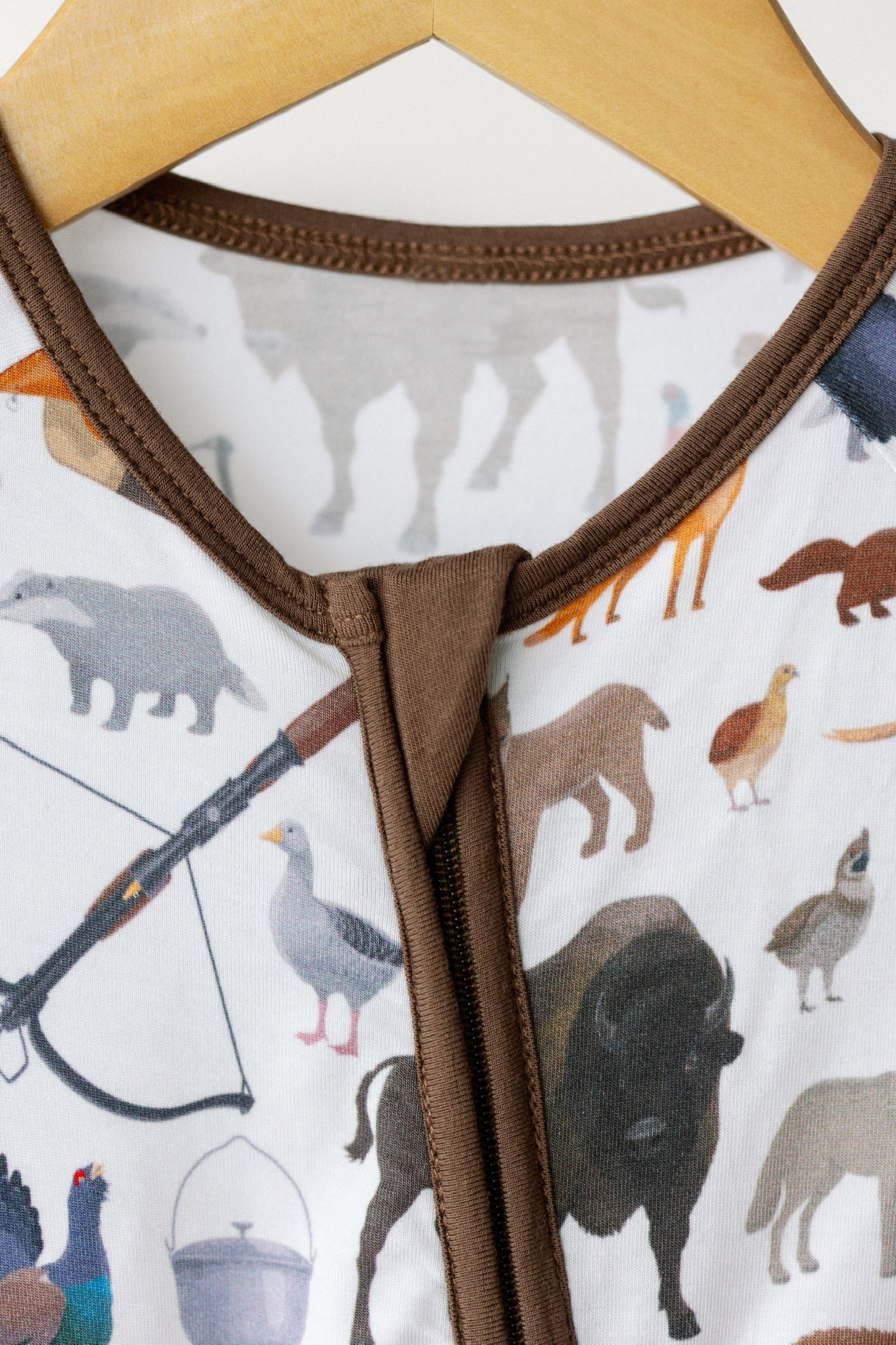 Close up of hunting bamboo pajamas